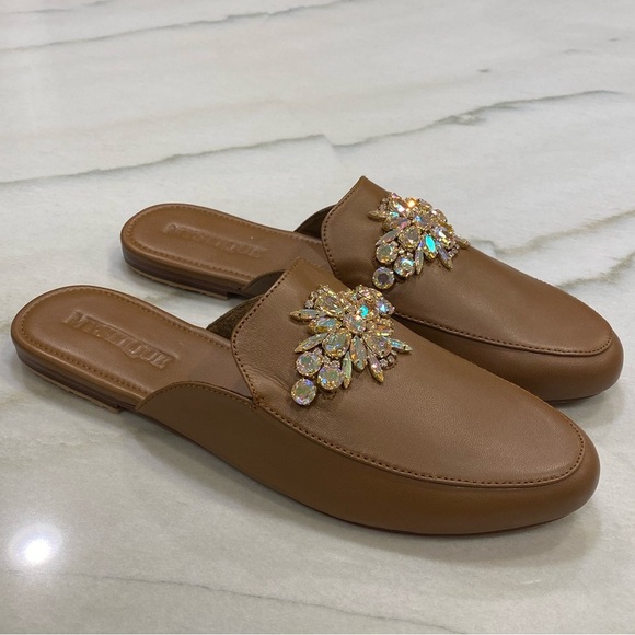 Mystique Mules Size 10 Brown Embellished Crystals NWOT - Picture 13 of 15